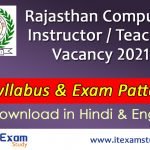 Rajasthan Computer Teacher (Computer Instructor) Syllabus 2021 PDF Download